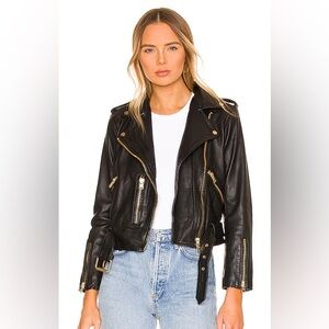 Allsaints Balfern Jacket in black and gold